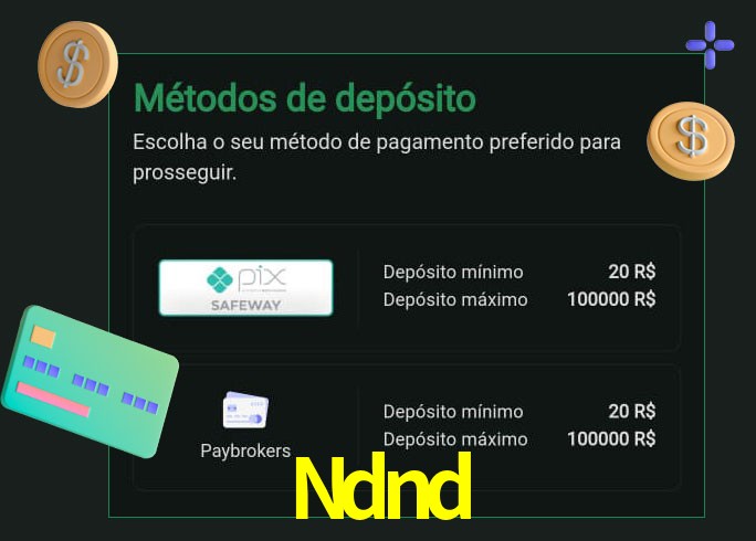 O cassino Ndnd oferece uma grande variedade de métodos de pagamento